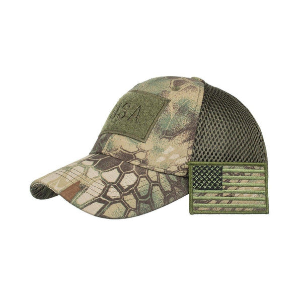USA Flag Patch Hat Velcro Tactical Camouflage Baseball Cap - MARA Leather