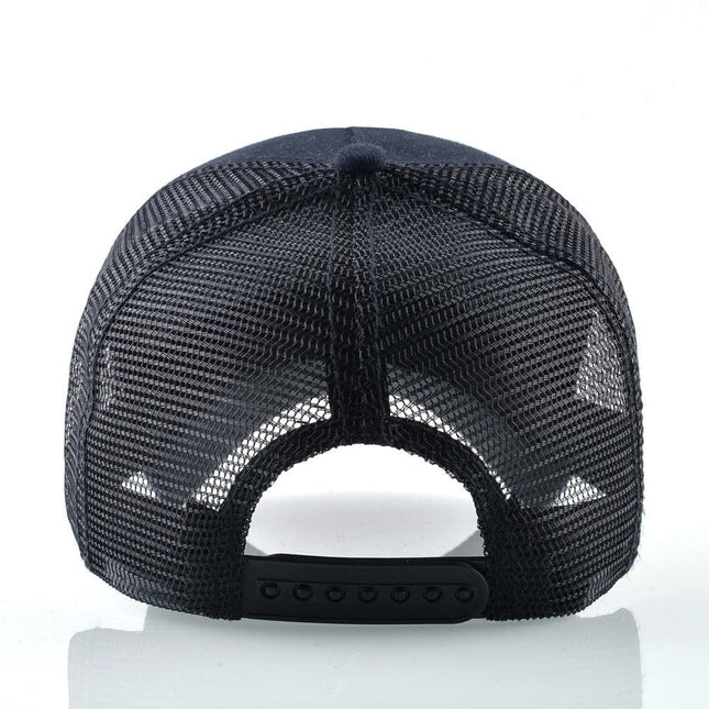 Hawk Square Patch Unisex Trucker Mesh Hat Baseball Cap - MARA Leather
