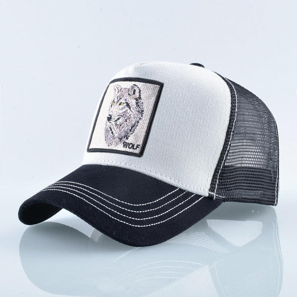 Wolf Square Patch Unisex Trucker Mesh Hat Baseball Cap - MARA Leather
