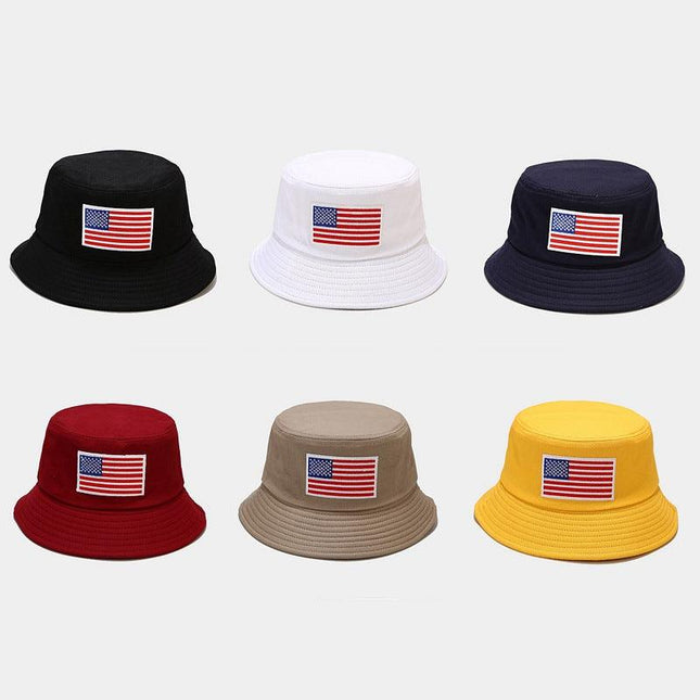 American Flag Patch USA Embroidered Soft Cotton Bucket Hat For Summers - MARA Leather