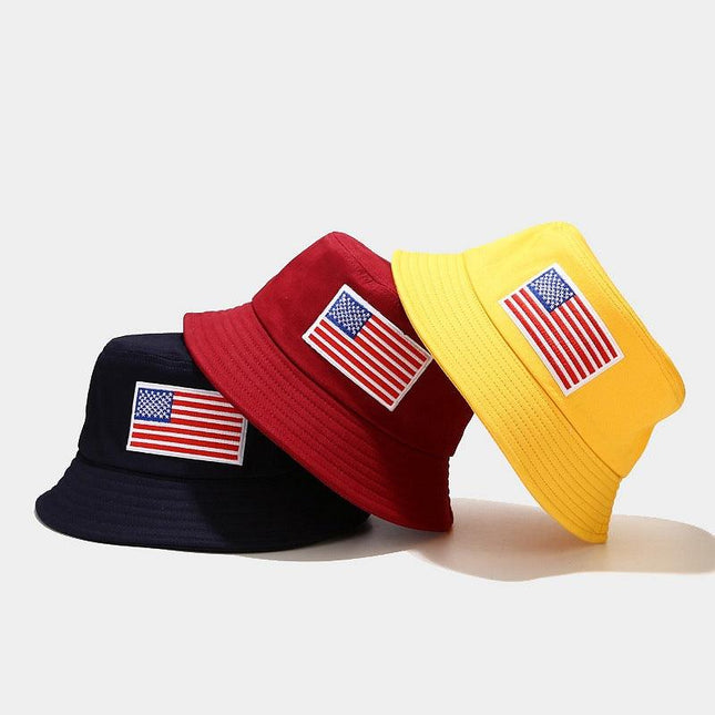 American Flag Patch USA Embroidered Soft Cotton Bucket Hat For Summers - MARA Leather