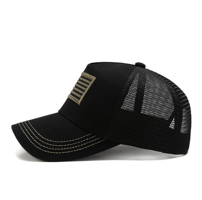 USA Flag Black Mesh Tactical Style Baseball Caps