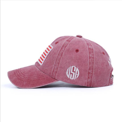 USA Flag Embroidered Cotton Soft Baseball Style Cap
