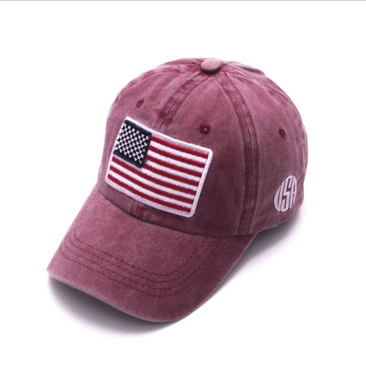 USA Flag Embroidered Cotton Soft Baseball Style Cap
