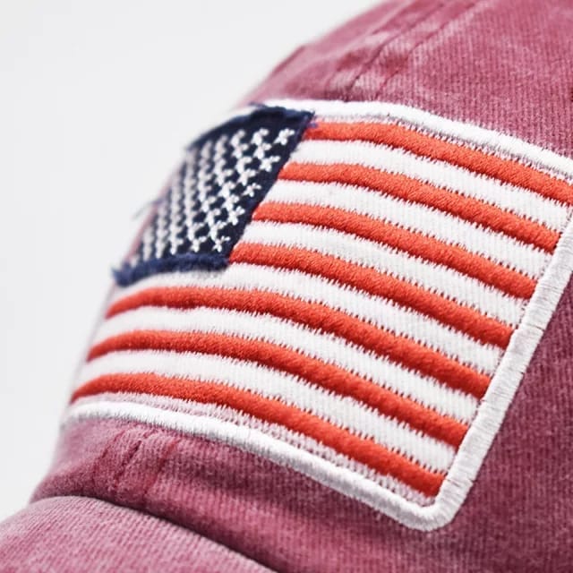 USA Flag Embroidered Cotton Soft Baseball Style Cap