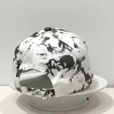 New Tie Dye Soft Cotton Baseball Cap - White & Black