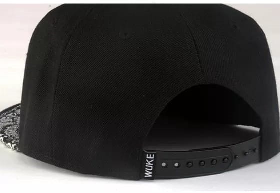 New Flat Brim Soft Cotton Paisley Snapback Cap - Black