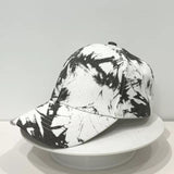 New Tie Dye Soft Cotton Baseball Cap - White & Black