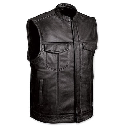 SOA Vest Men's Real Leather Anarchy Motorcycle Biker Club Concealed Carry Outlaw