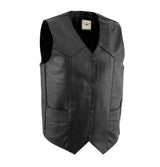 Men's Classic Western Cut Snap Front With Concealed Pockets Motorcycle Leather Vest