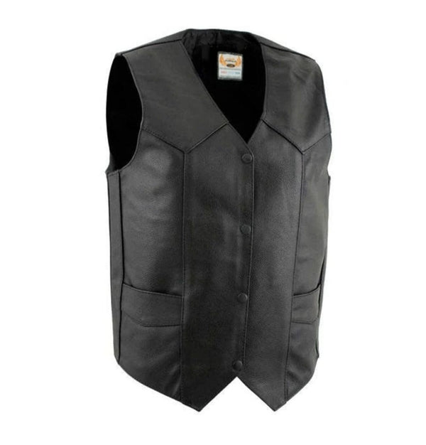 PU Leather Motorcycle Vest for Men Classic Vintage Riding Biker Vests Cut  Off Button Down Sleeveless Jacket with Pockets Black at  Men's  Clothing store