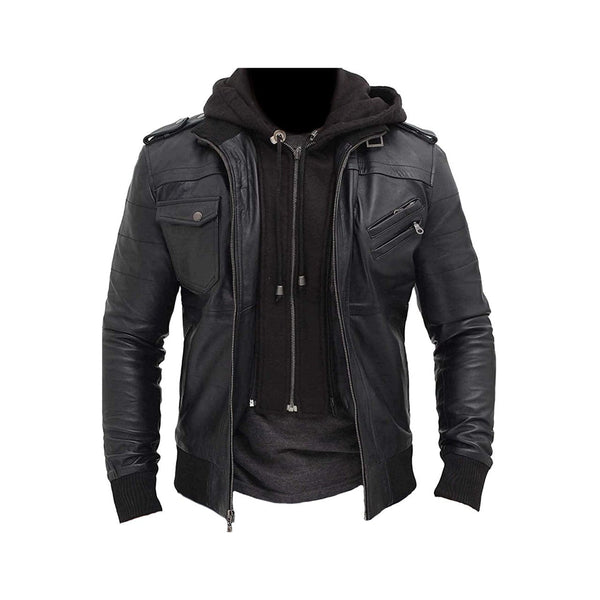 Men's Fashion Real leather jacket- Genuine Lambskin leather jacket Biker Style - MARA Leather