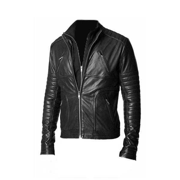 New Men's Black Soft Leather Jacket Biker Genuine Leather Jacket