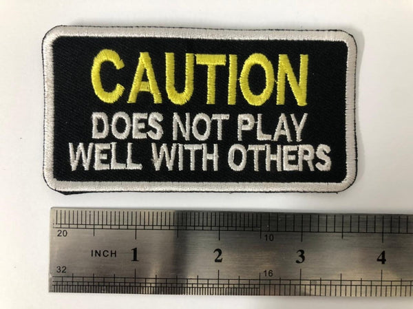 Does Not Play Well With Others Biker Vest Patch