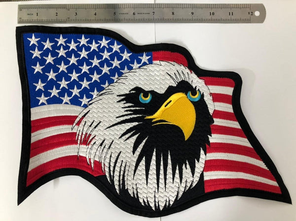 USA Flag Eagle Large Biker Patch