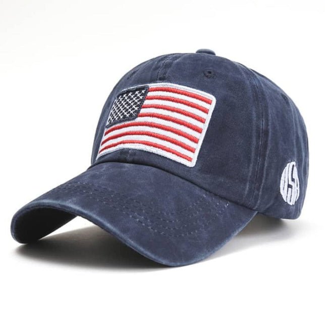 USA Flag Embroidered Cotton Soft Baseball Style Cap