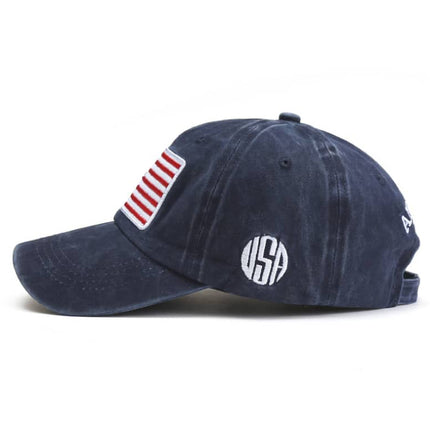 USA Flag Embroidered Cotton Soft Baseball Style Cap