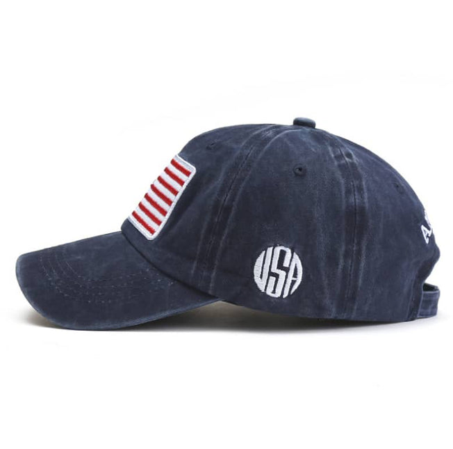 USA Flag Embroidered Cotton Soft Baseball Style Cap