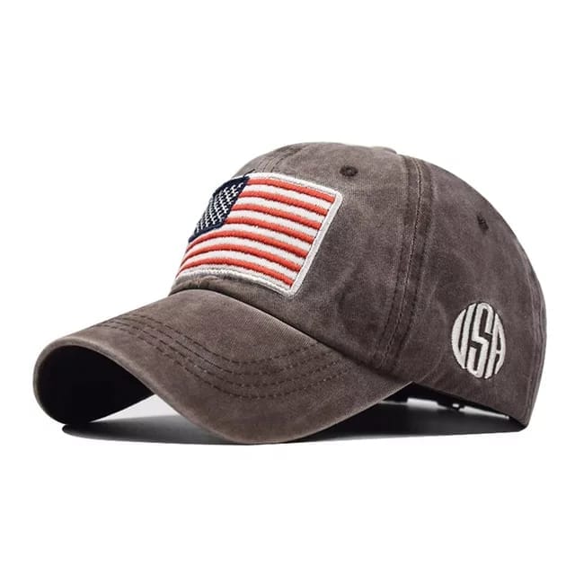 USA Flag Embroidered Cotton Soft Baseball Style Cap