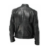Men's Genuine Leather Black Casual Jacket - MARA Leather