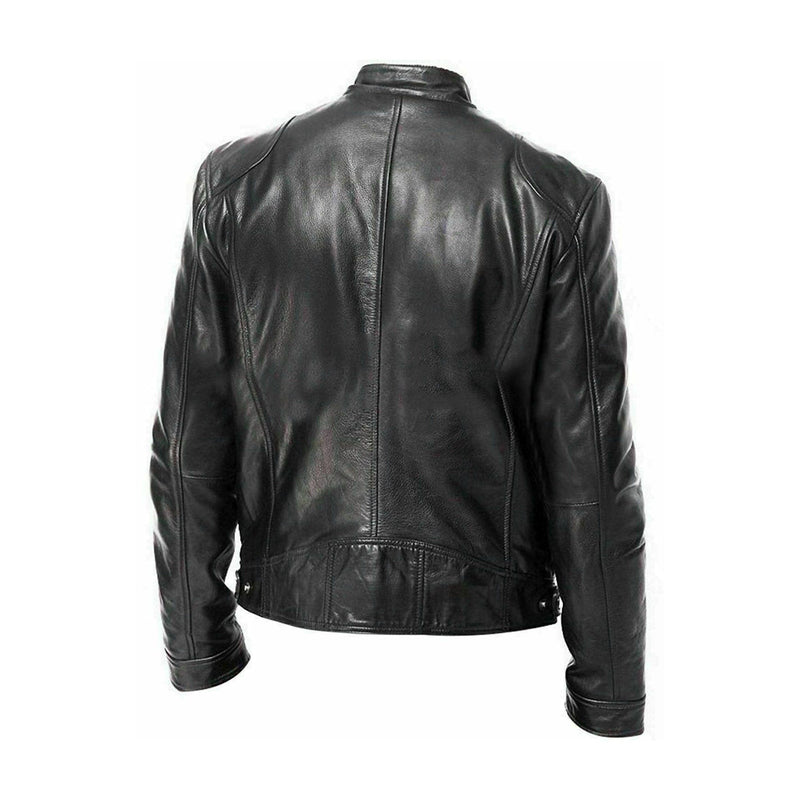 Men's Genuine Leather Black Casual Jacket - MARA Leather