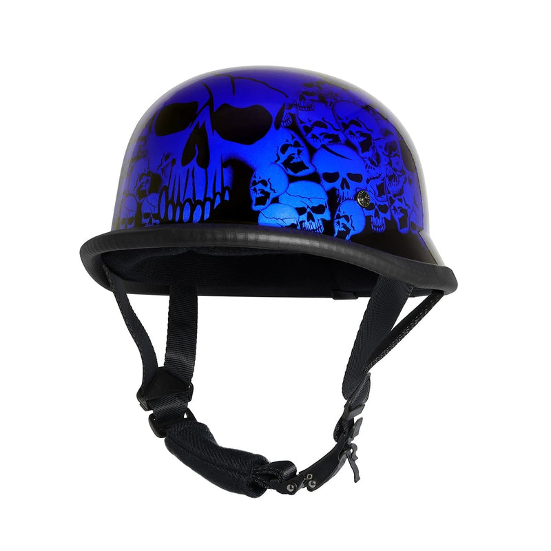 Skull Graveyard Costume Novelty German Helmet Prop - Blue - MARA Leather