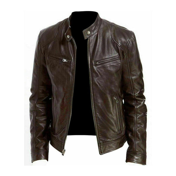 Men's Genuine Leather Brown Casual Jacket - MARA Leather