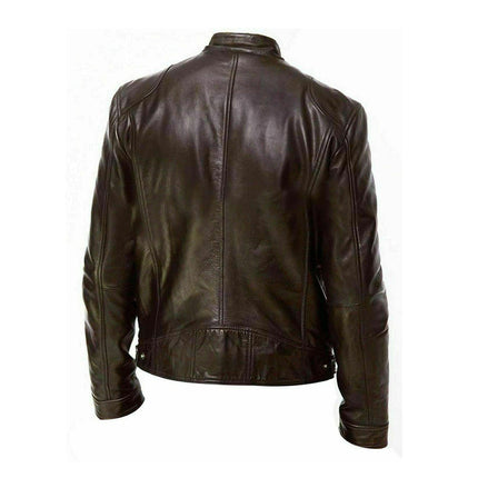Men's Genuine Leather Brown Casual Jacket - MARA Leather