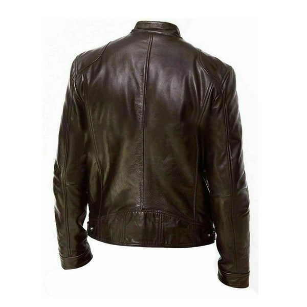 Men's Genuine Leather Brown Casual Jacket - MARA Leather