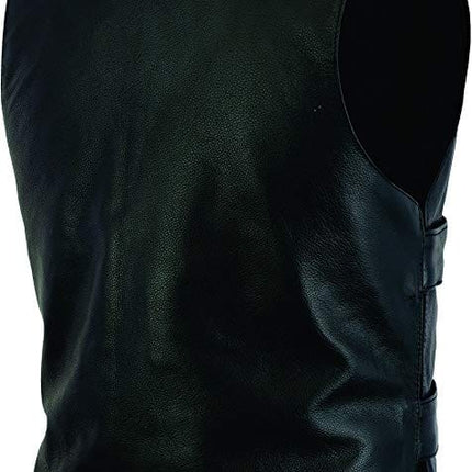 MARA Bullet Proof Style Black Leather Motorcycle Vest