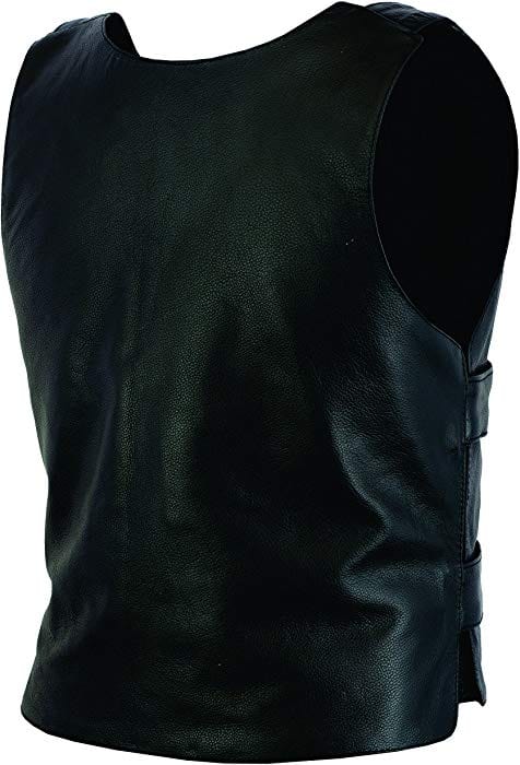 MARA Bullet Proof Style Black Leather Motorcycle Vest