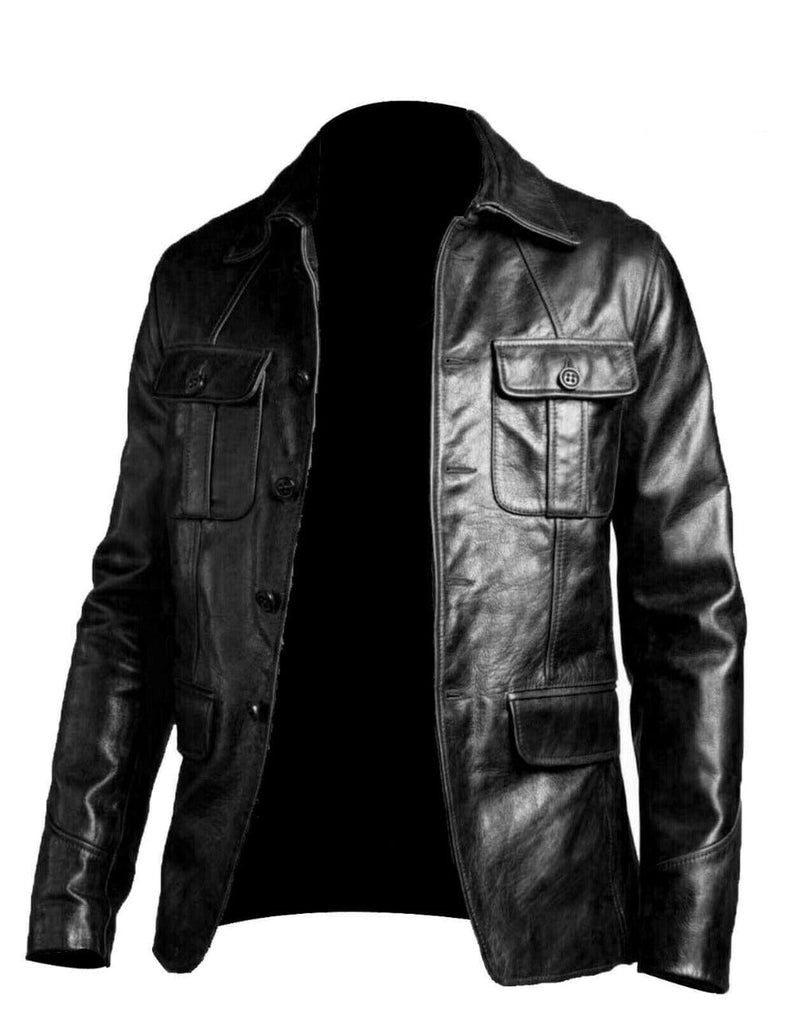 Men's Blazer Coat Jacket Sheepskin Leather 100% Genuine Leather