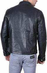 Men's Casual Wear Leather Jacket & Biker Jacket, Shiny Tough Brown & Black