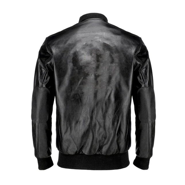 New 70's Retro Bomber Jacket Mens Black Classic Soft Leather Jacket