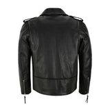 Mens Brando Leather Jacket Motorcycle Perfect Black Cow hide Biker Jacket