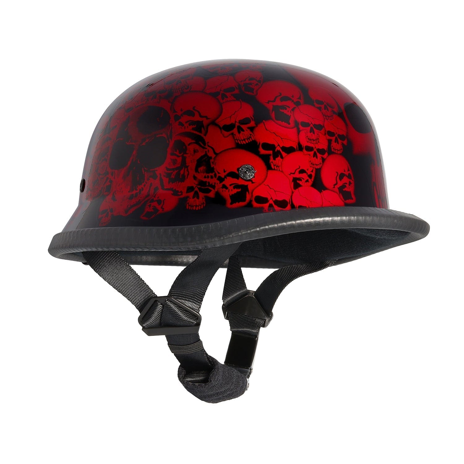 dark maroon motorcycle helmet Burgundy Skull Graveyard German Novelty Helmet
