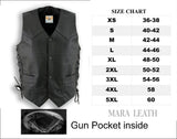 Men's Western Cut Classic Motorcycle Leather Adjustable Vest