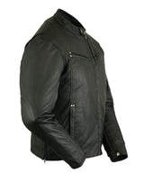 Men's Black Distressed Naked Lambskin Leather Biker Jacket