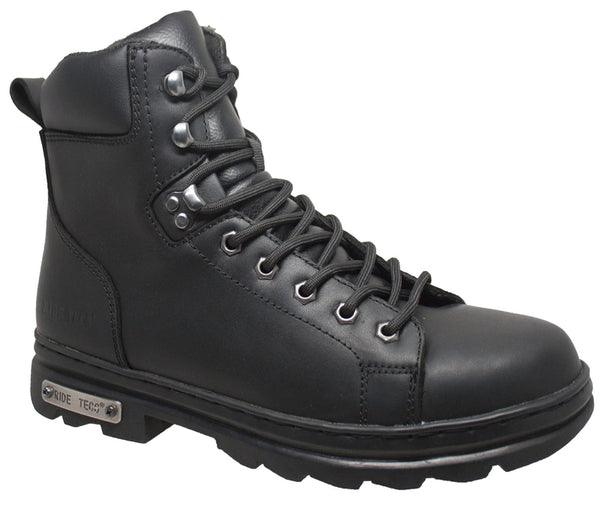 Men's 6" Zipper Lace Biker Boots - MARA Leather