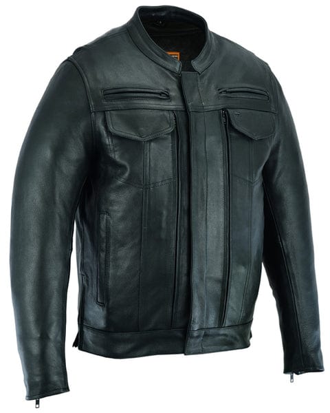 Men's Outlaw Style Modern Utility Motorcycle Jacket