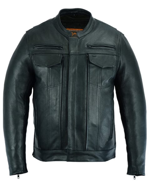 Men's Outlaw Style Modern Utility Motorcycle Jacket