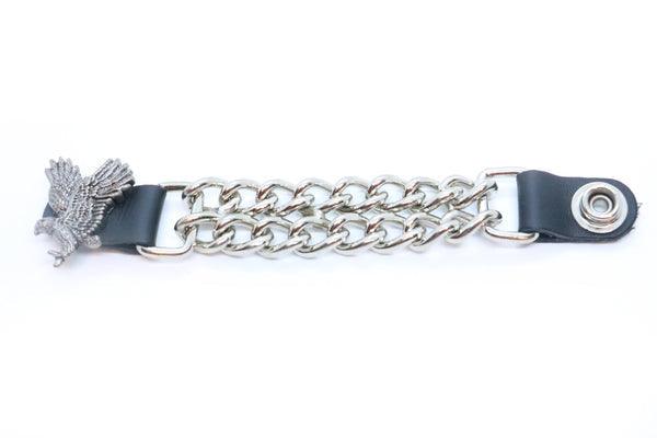 4pcs/set Leather + Stainless Steel Motorcycle Vest Chainmail Extenders Snap - Eagle Landing - MARA Leather