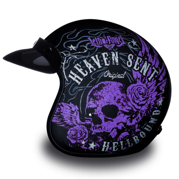 D.O.T. Daytona Cruiser Motorcycle 3/4 Helmet - W/ HEAVEN SENT