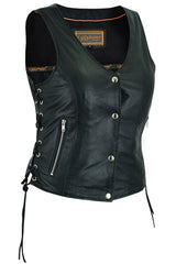 Women's Full Cut Absolute Fit Motorcycle Vest With Adjustable Lacing