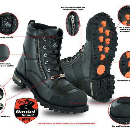 Men’s Side Zipper Waterproof Ankle Protection Boots - MARA Leather