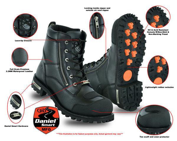 Men’s Side Zipper Waterproof Ankle Protection Boots - MARA Leather