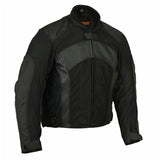 Men's Mesh & Leather Padded Motorcycle Jacket