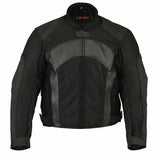 Men's Mesh & Leather Padded Motorcycle Jacket