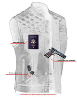 Diamond Cut Men's Motorcycle Leather Vest - MARA Leather