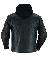Men's Lightweight Drum Dyed Distressed Leather Naked Lambskin M/C Jacket